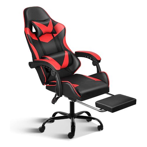 Ghế gaming nệm da màu hồng, đỏ, đen, xanh, xám, trắng có gác chân - Mã: 1037