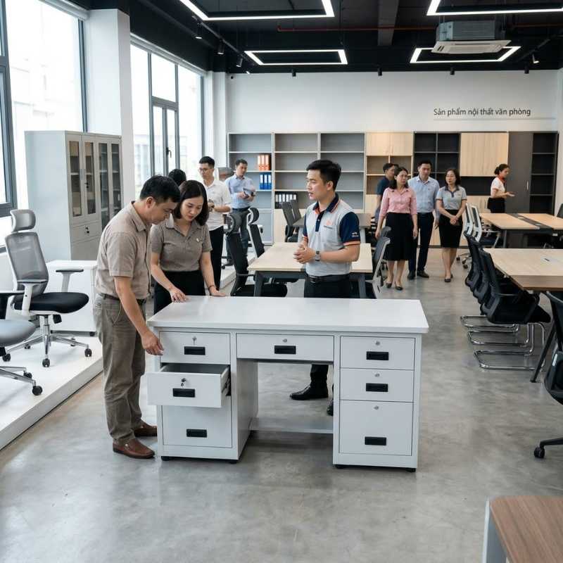 Bàn làm việc công trình 1m4 - Mã: 7236 - Ảnh 3