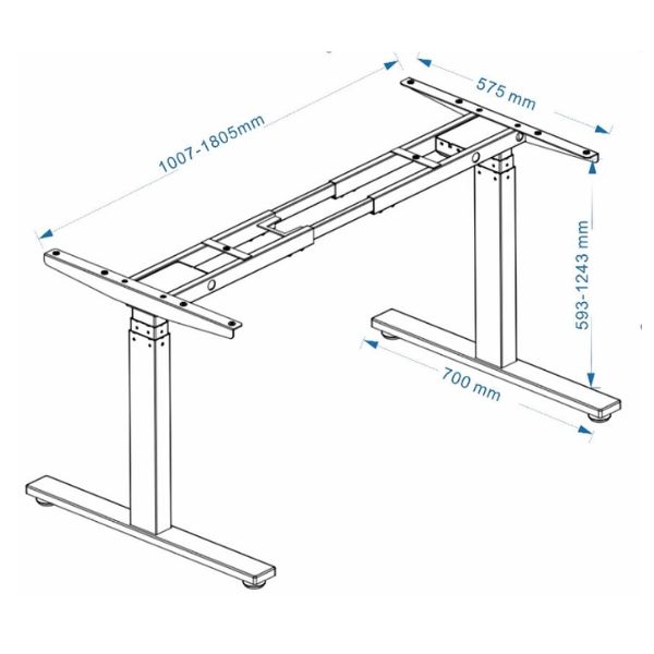 Kích thước Chân bàn văn phòng nâng hạ điện DK02