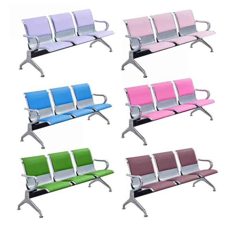 Ghế băng chờ 3 chỗ ngồi bọc nệm da nhiều màu - Mã: JC708