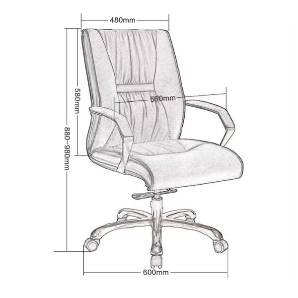 Kích thước chi tiết Ghế da trưởng phòng cao cấp 1340