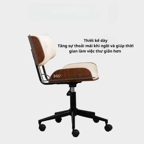 Ghế da văn phòng lưng gỗ plywood - Mã: 2497 - Ảnh 8