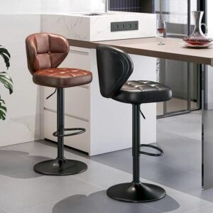 Ghế đảo bếp, quầy bar cao cấp nệm da - Mã: B027