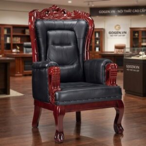 Ghế giám đốc chân tĩnh bọc da thật - Mã: 5148
