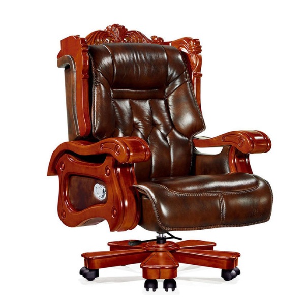 Ghế giám đốc da thật khung gỗ - Mã: 0581