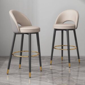 Ghế quầy bar chân sắt cố định nệm da - Mã: 2527