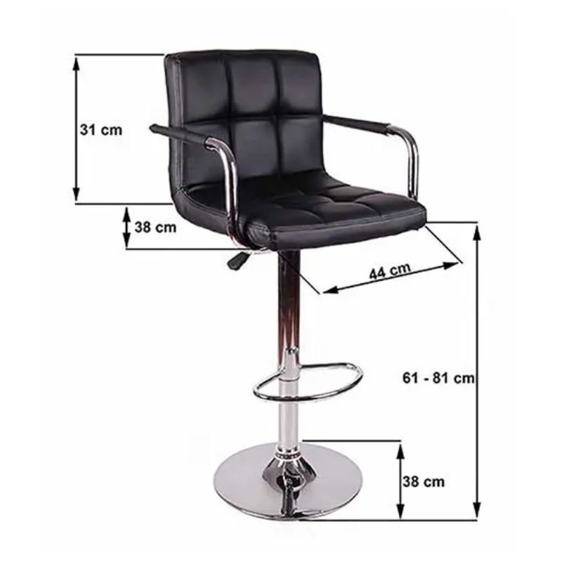 Kích thước ghế quầy bar có tay nệm da B029