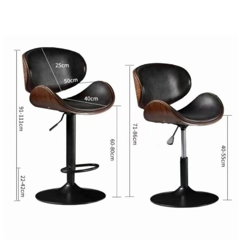 Kích thước Ghế quầy bar mini lưng gỗ plywood B013