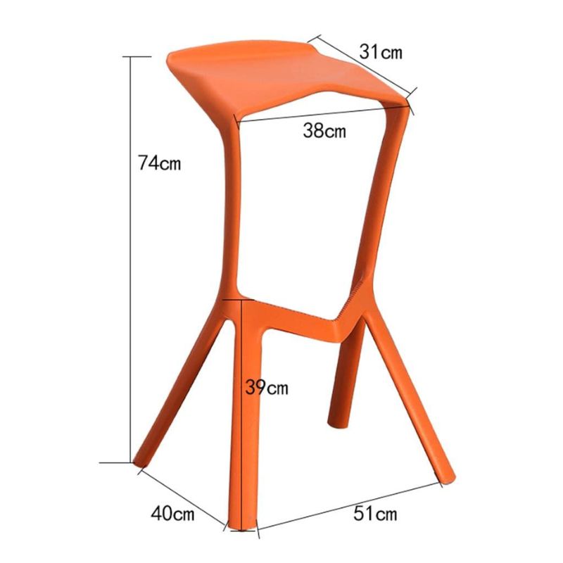 Kích thước Ghế quầy bar nhựa đúc B002