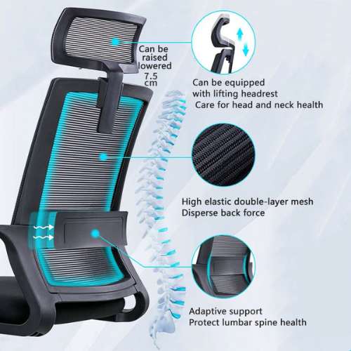 Ghế xoay lưng lưới có tựa đầu - Mã: 3038 - Ảnh 9