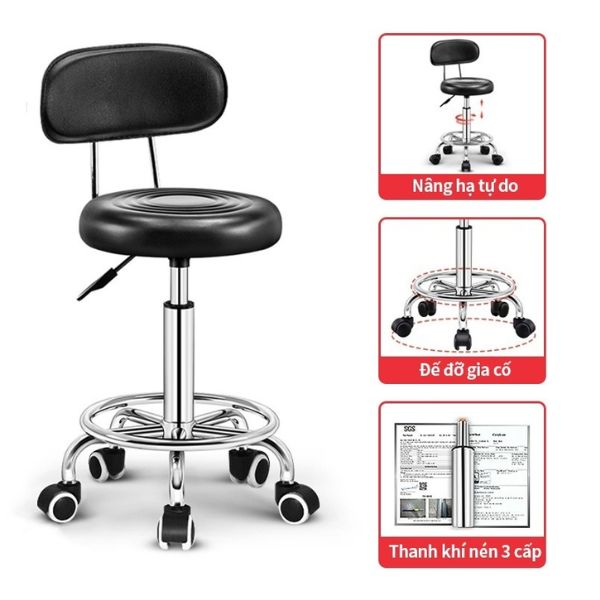 Ghế xoay nệm tròn có tựa lưng - Mã: 0179 - Ảnh 10