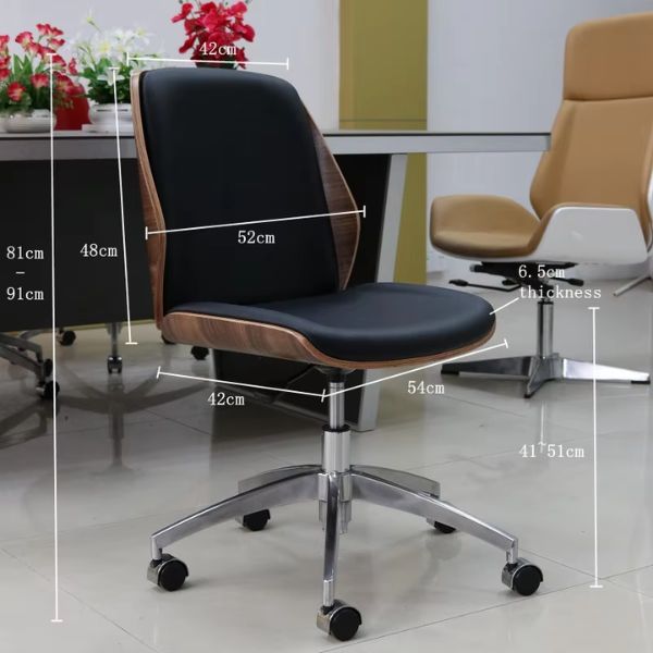 Kích thước chi tiết ghế xoay văn phòng lưng gỗ