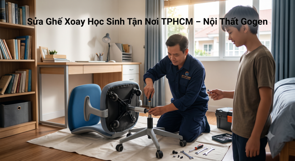 hướng dẫn sửa ghế xoay học sinh