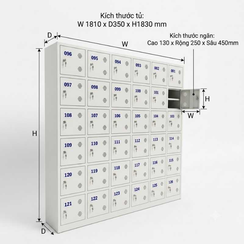 Tủ để giầy, đồ dùng cá nhân 72 ngăn - Mã: 306C6KG - Ảnh 4