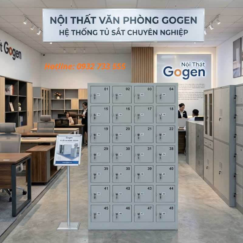 Tủ đựng điện thoại 50 ngăn sắt sơn tĩnh điện - Mã: DT50C5K - Ảnh 6