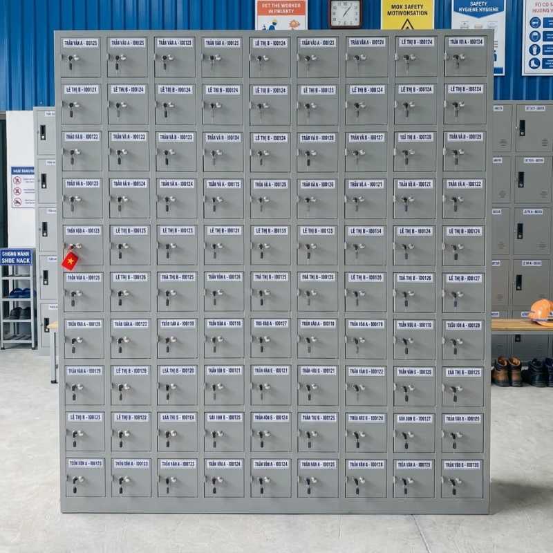 Tủ locker 100 ngăn đựng điện thoại - Mã: DT100C10K