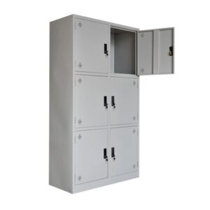 Tủ locker giá rẻ 6 ngăn sắt sơn tĩnh điên - Mã: TLK06