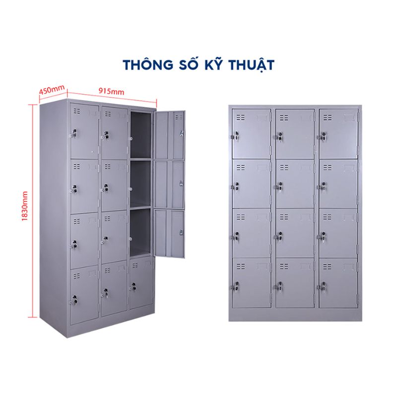 Kích thước tủ sắt locker 12 ngăn