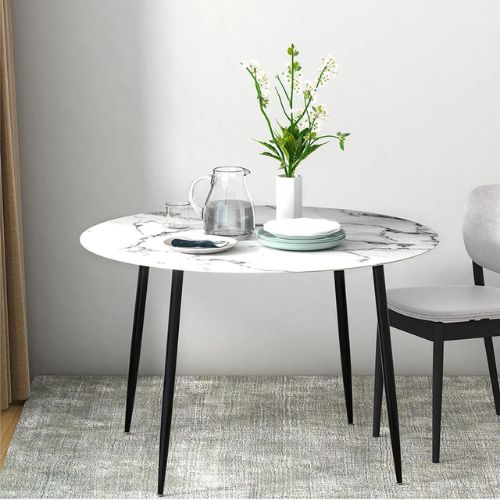 Bàn ăn mặt đá tròn ceramic nhập khẩu - Mã: BA52