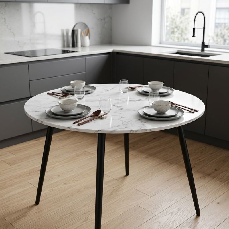 Bàn ăn mặt đá tròn ceramic nhập khẩu - Mã: BA52 5 Bàn ăn mặt đá tròn ceramic nhập khẩu - Mã: BA52 - Ảnh 5