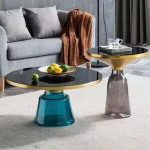 Bàn sofa đôi mặt kính cho phòng khách hiện đại - Mã: 3010