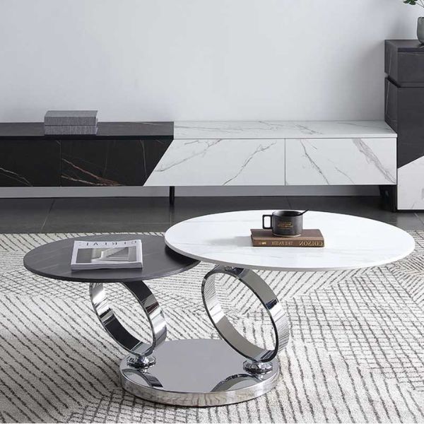 Bàn sofa thông minh mặt đá tròn - Mã: 3016