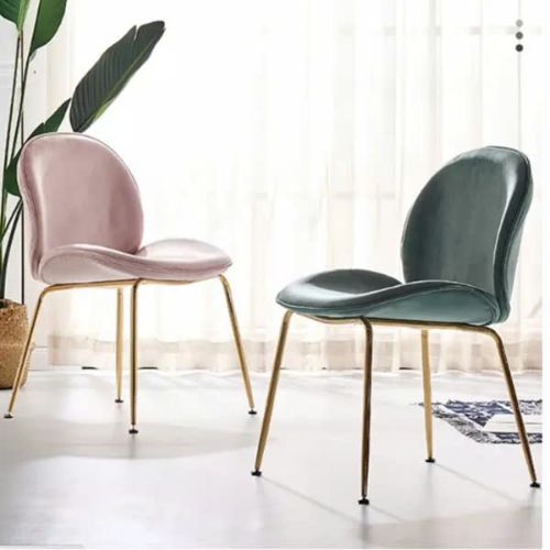 Ghế ăn bọc vải nhung chân mạ gubi - Mã: 5302 4 Ghế ăn bọc vải nhung chân mạ gubi - Mã: 5302 - Ảnh 4