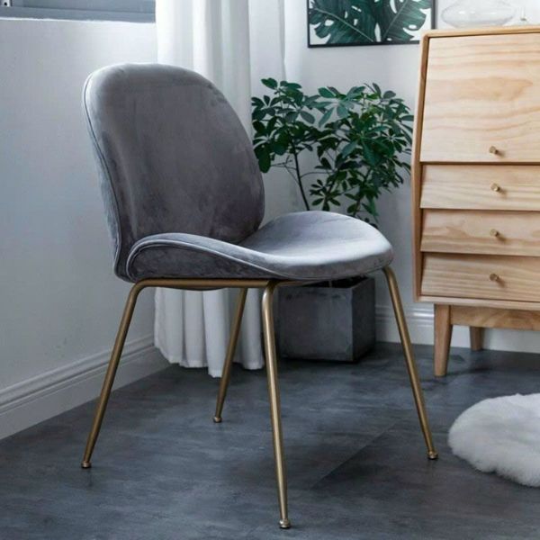 Ghế ăn bọc vải nhung chân mạ gubi - Mã: 5302 3 Ghế ăn bọc vải nhung chân mạ gubi - Mã: 5302 - Ảnh 3