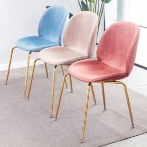 Ghế ăn bọc vải nhung chân mạ gubi - Mã: 5302
