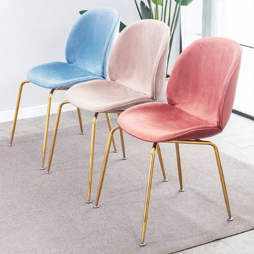Ghế ăn bọc vải nhung chân mạ gubi - Mã: 5302