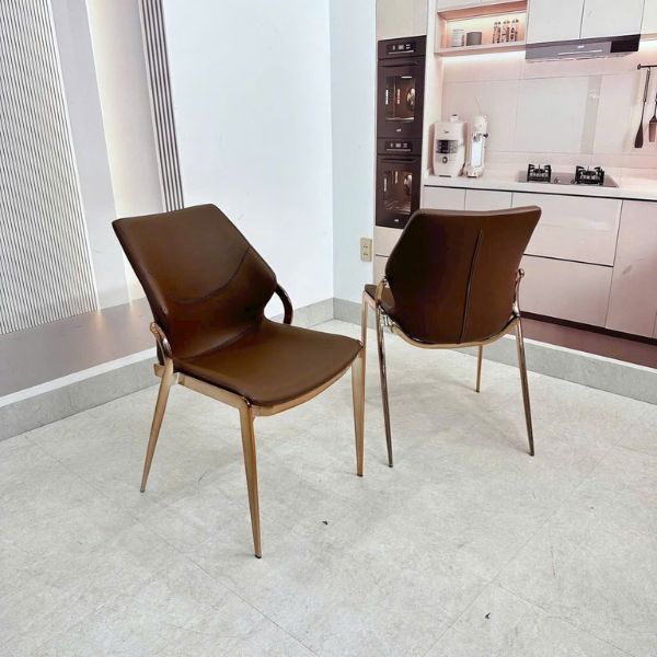 Ghế ăn Zoy bọc da chân mạ vàng - Mã: 5299 6 Ghế ăn Zoy bọc da chân mạ vàng - Mã: 5299 - Ảnh 6