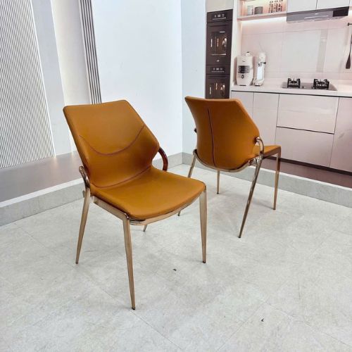 Ghế ăn Zoy bọc da chân mạ vàng - Mã: 5299 5 Ghế ăn Zoy bọc da chân mạ vàng - Mã: 5299 - Ảnh 5