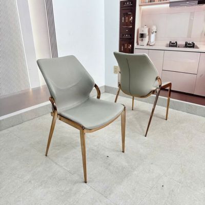 Ghế ăn Zoy bọc da chân mạ vàng - Mã: 5299 4 Ghế ăn Zoy bọc da chân mạ vàng - Mã: 5299 - Ảnh 4