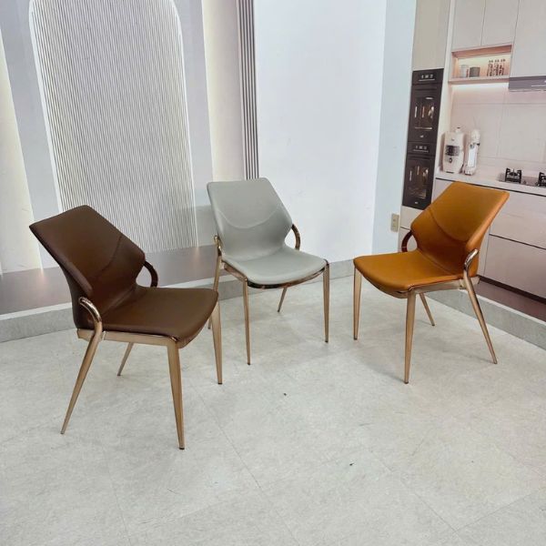 Ghế ăn Zoy bọc da chân mạ vàng - Mã: 5299
