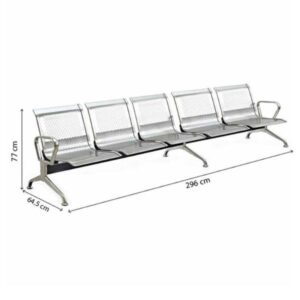 Ghế băng chờ inox 5 chỗ nhập khẩu - SJ05 29 kích thước ghế phòng chờ inox nhập khẩu