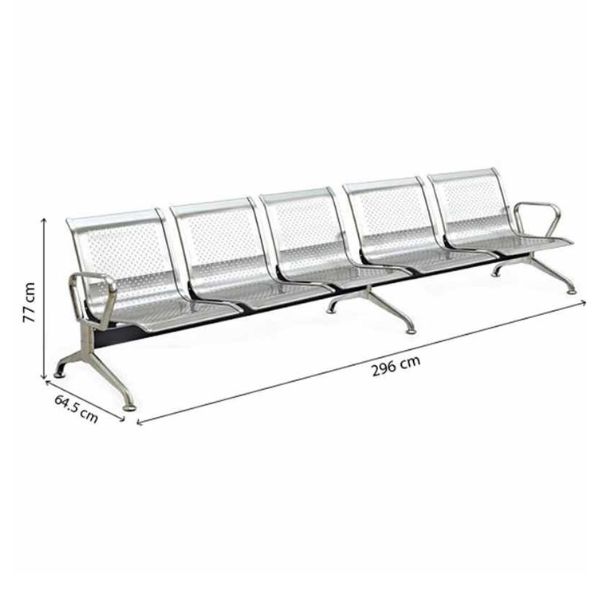 Ghế băng chờ inox 5 chỗ nhập khẩu - SJ05 9 Ghế băng chờ inox 5 chỗ nhập khẩu - SJ05 - Ảnh 9