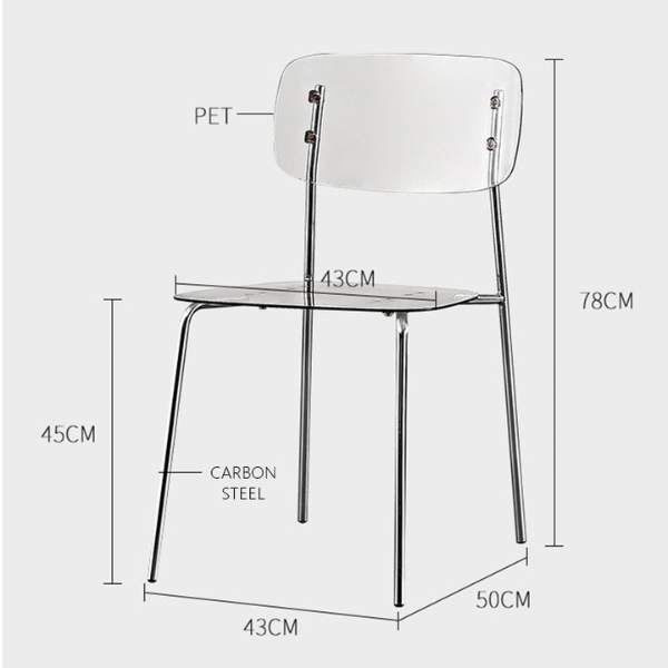 Ghế cafe mica trong suốt chân mạ crom - Mã: 1478 - Ảnh 8