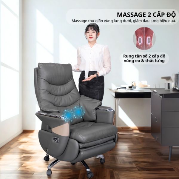 Ghế chủ tịch, ghế giám đốc, ghế xoay văn phòng chỉnh điện có massage gác chân tích điện - Mã: 7304 11 Ghế chủ tịch, ghế giám đốc, ghế xoay văn phòng chỉnh điện có massage gác chân tích điện - Mã: 7304 - Ảnh 11