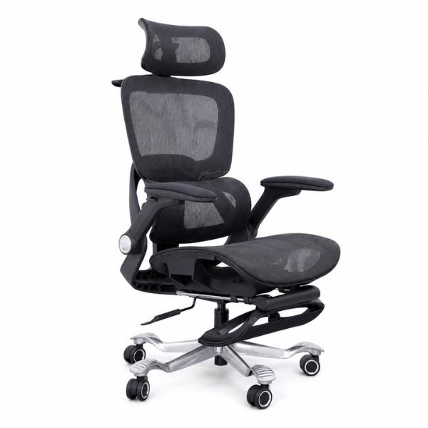 Ghế Công Thái Học (Black) - Mã: 892, Lưng Lưới Vẩy Rồng, Tay Vịn 5D, Chân Nhôm 150kg
