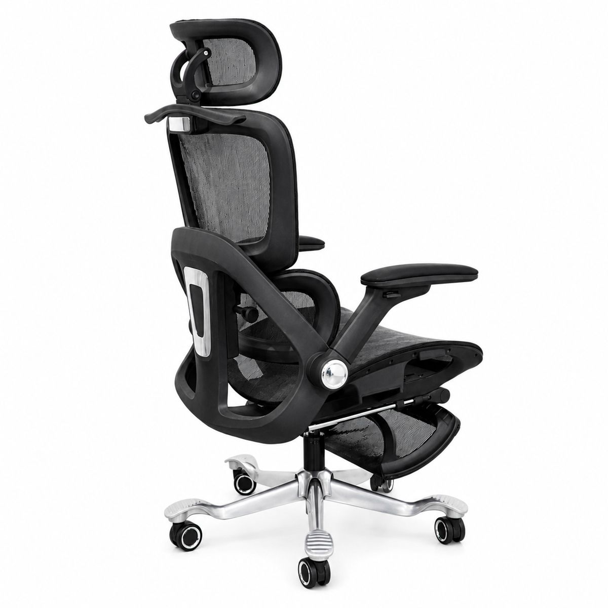 Ghế Công Thái Học (Black) - Mã: 892, Lưng Lưới Vẩy Rồng, Tay Vịn 5D, Chân Nhôm 150kg 25 ghế công thái học black mã 892