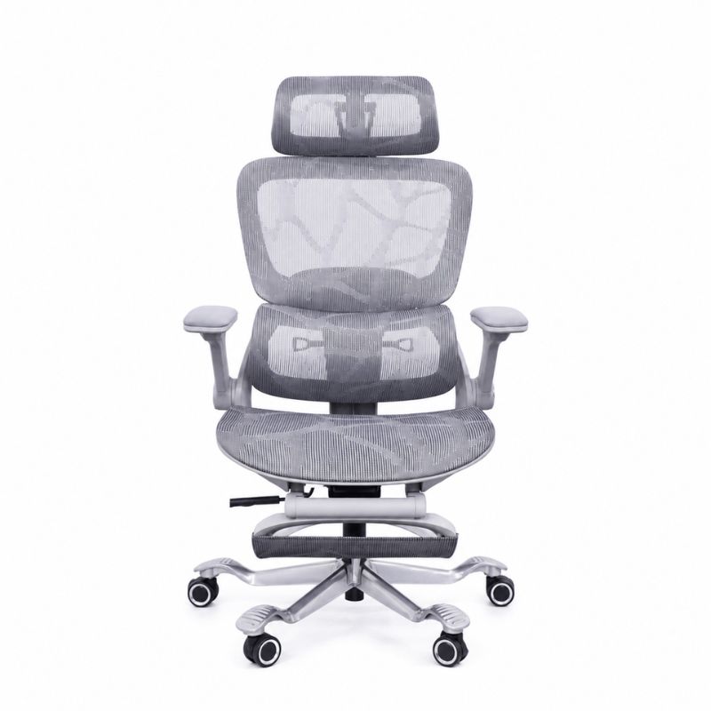 Ghế công thái học lưới vẩy rồng (Gray) - Mã: 891, Tay vịn 5D, Chân hợp kim nhôm 30 ghế công thái học 891 gray
