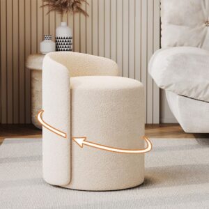 Ghế đôn xoay 360 độ bọc vải lông cừu - Mã: 2713 26 ghe don xoay 360 do boc vai long cuu ma 2713 3