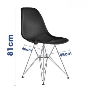 Kích thước ghế Eames chân mạ crom E03