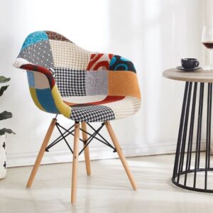 Ghế Eames DAW Fabric Bọc Vải Chân Gỗ - Mã: E05