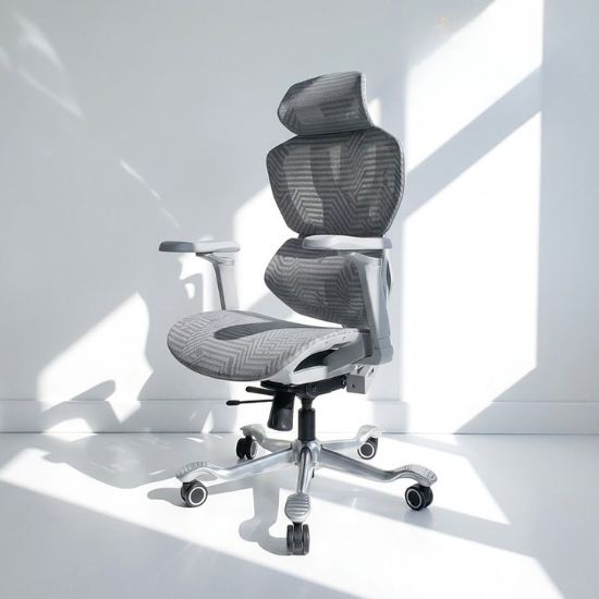 Ghế Gaming Công Thái Học (Gray) -Mã: 893, Lưng Lưới Cao Cấp Tay 5D, Chân Nhôm Chịu Tải 150KG