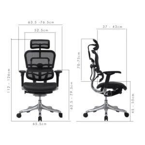 Ghế Manson Ergohuman Elite 2 (Đen/Xám) - Mã: Elite 28 kích thước Manson Ergohuman Elite
