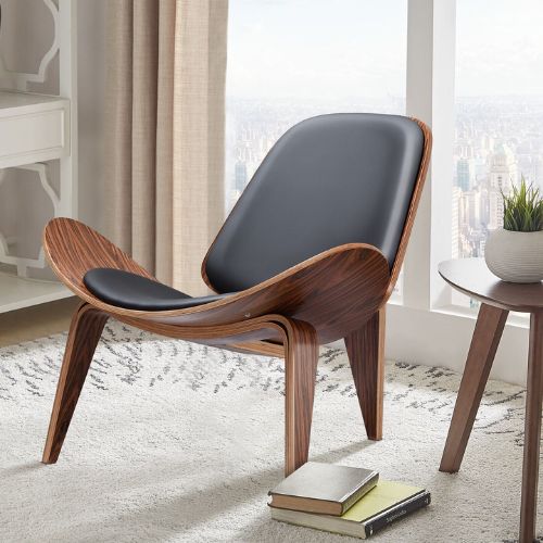 Ghế Shell thư giãn đệm da gỗ polywood - Mã: Shell