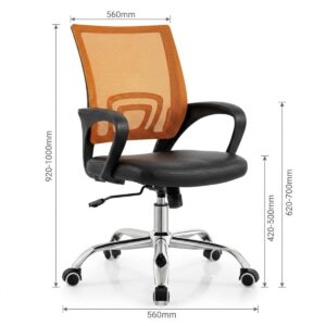 Ghế xoay lưng lưới nệm bọc da - Mã: 4927 24 kích thước ghế xoay mã 4927