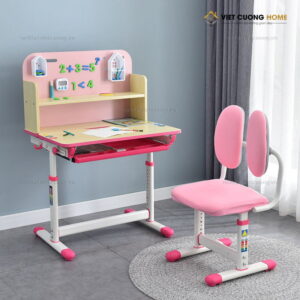 Bộ bàn ghế học bài thông minh cho bé - Mã: E08 12 mau ban hoc thong minh b03 pink