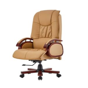 Ghế giám đốc bọc da công nghiệp chân ốp gỗ - Mã: 4328
